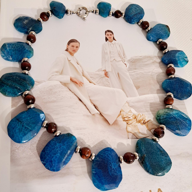 Collier Agate et œil de tigre 