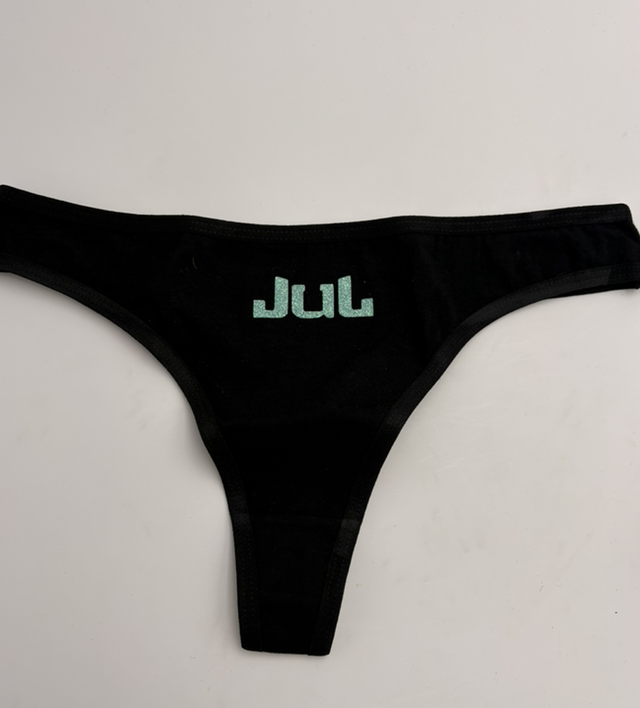 Tanga noir JuL bleu phospho 