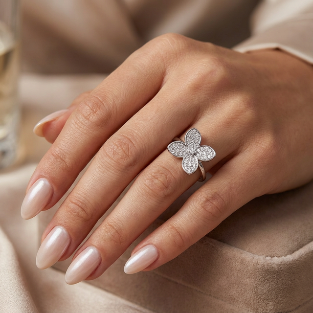 Ring Silber - Kleeblatt