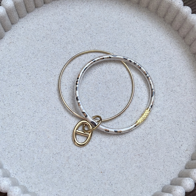 Jonc boudhiste &amp; acier inoxydable 