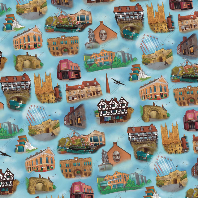 Lincoln Tea Towel Repeat Pattern