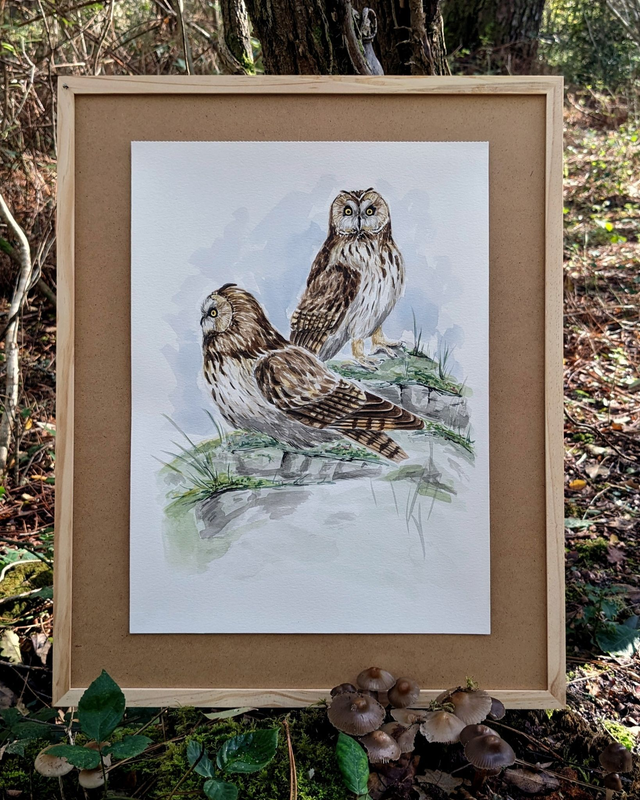 "Guetteurs" - Aquarelle originale