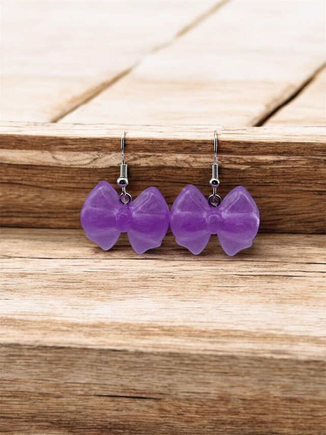 Boucles d'oreilles nœuds résine époxy