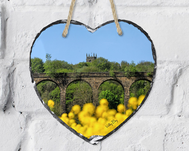“Penistone Viaduct” Heart Slate  