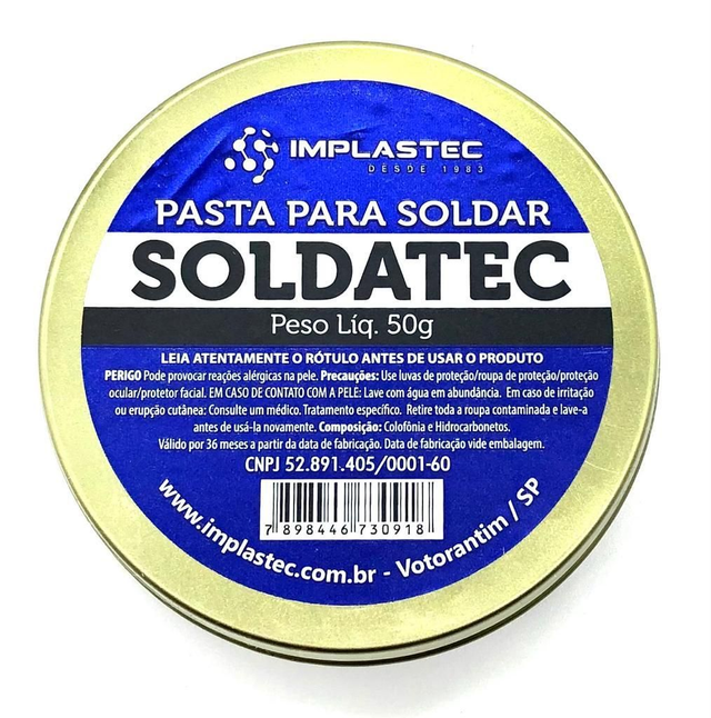 Pasta para Soldar 50g Soldatec Implastec Cód 879