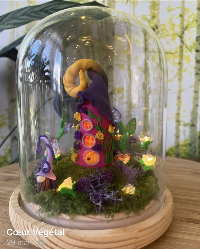 Féerie sous cloche - sur commande - lumineux