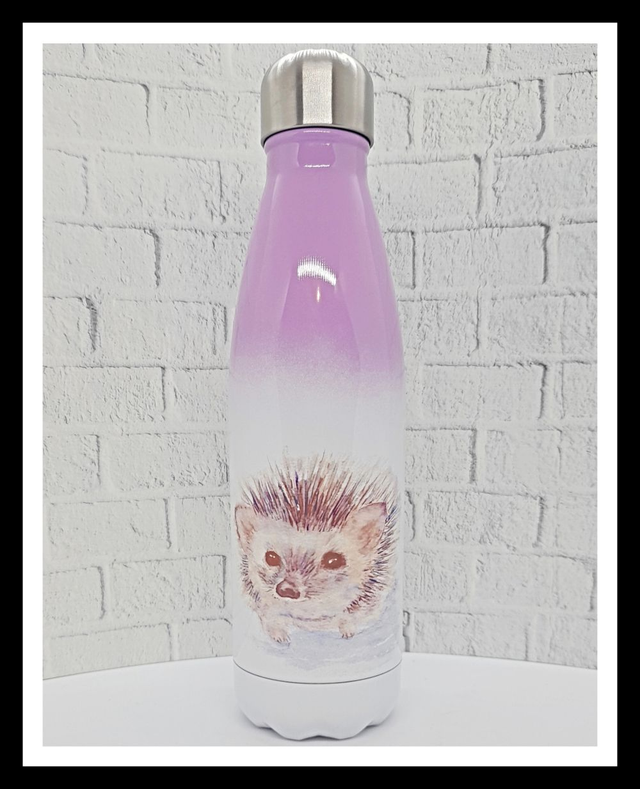 Drinks Bottle with Hedgehog Artwork