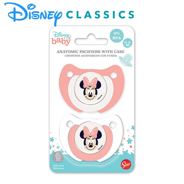 2 CHUPETES 0 A 6 M C/FUNDA MINNIE