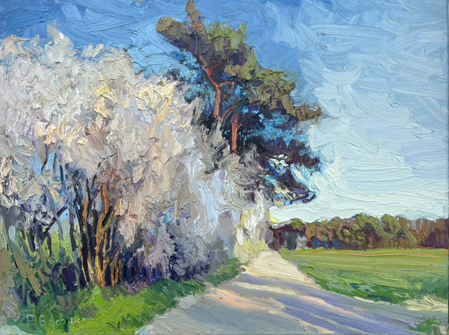 „Frühlingsmoment mit blühender Wildpflaume“ – Öl auf Leinwand, 60 × 80 cm | 2025