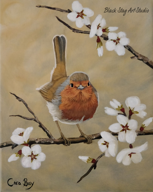 Popping by to say hello Robin PRINT on canvas (2)