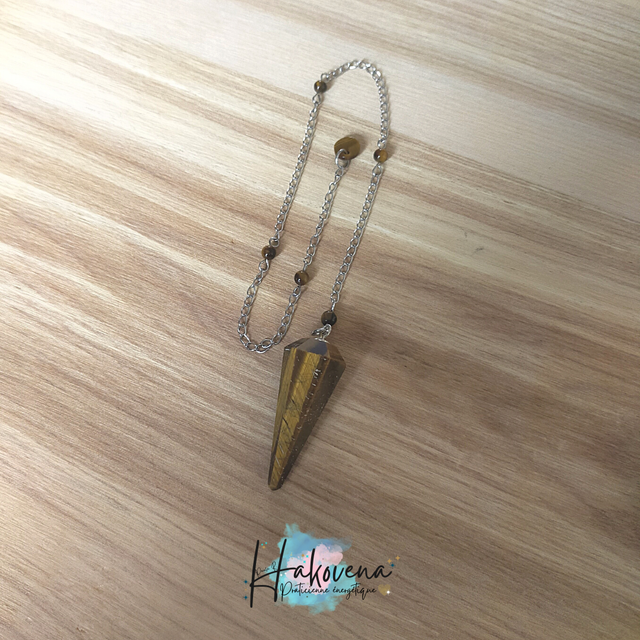 Pendule facettée œil de tigre - 0100PD