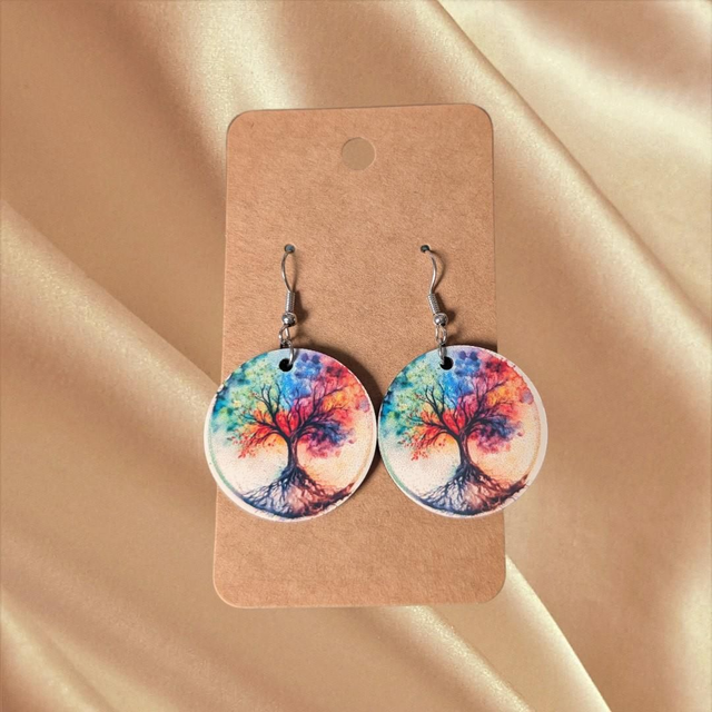N° 87 Boucles d'oreilles ronde fantaisie hypoallergénique 