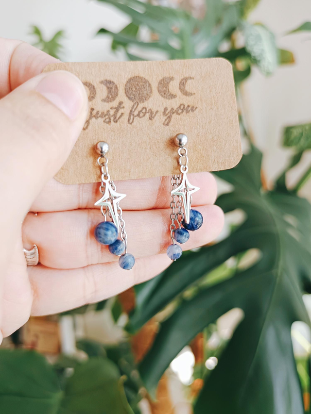 BOUCLES - COSMIC VIBES (argenté/sodalite)