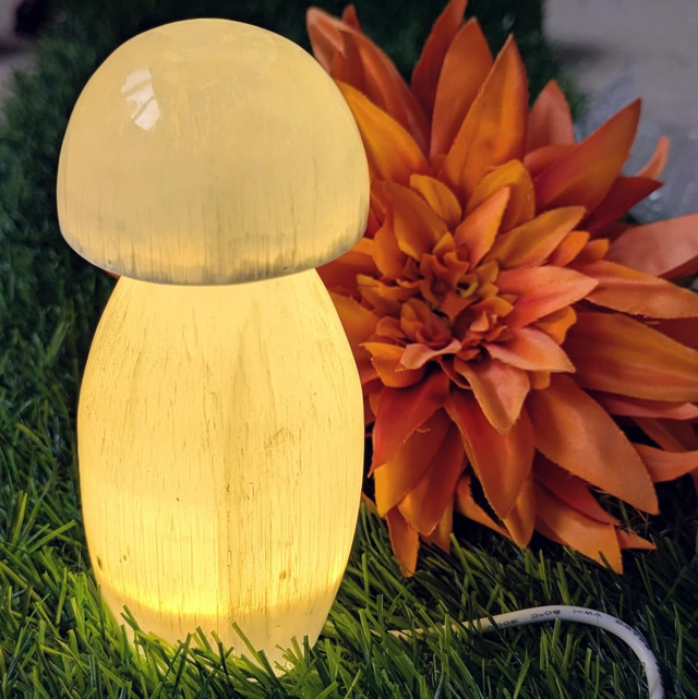 USB Selenite Mushroom Lamp