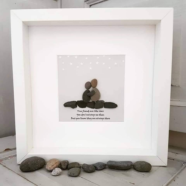 Friends are like stars pebble picture | Gifts for her 