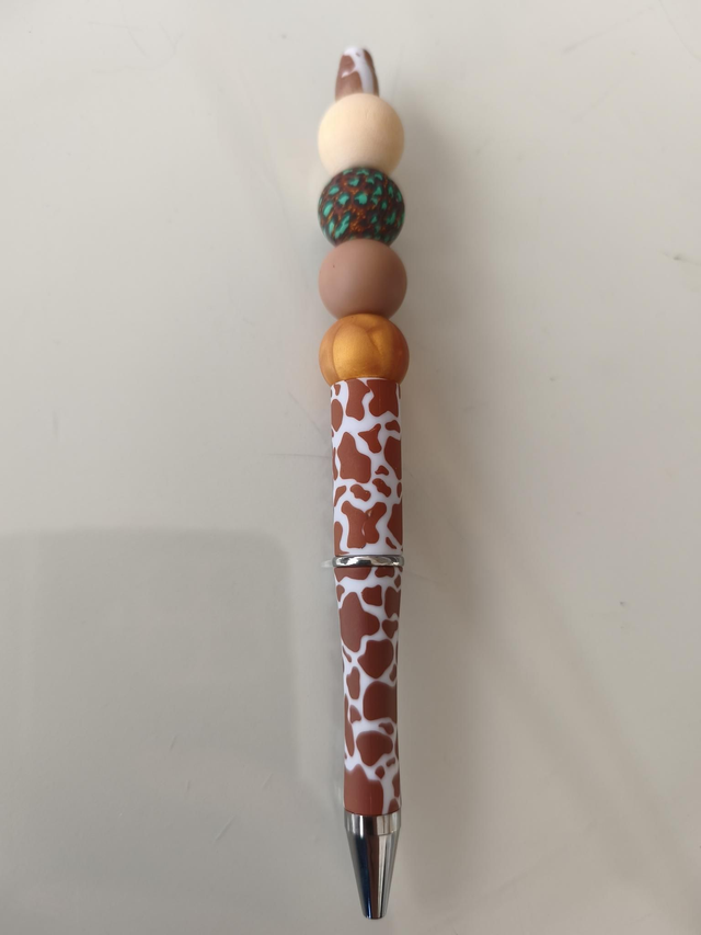 Stylo léopard marron