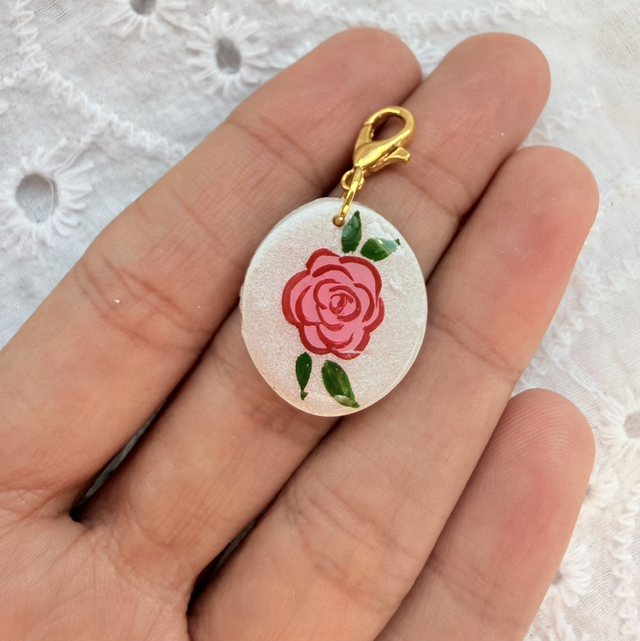 Pink Rose Charm