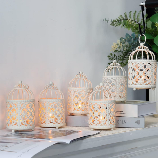 Metal Hanging Birdcage Tea Light Candleholder