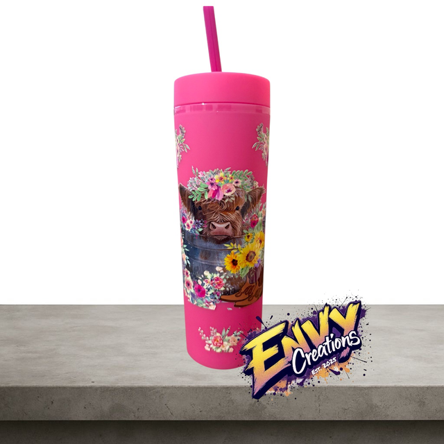 Highland Cow Skinny Tumbler