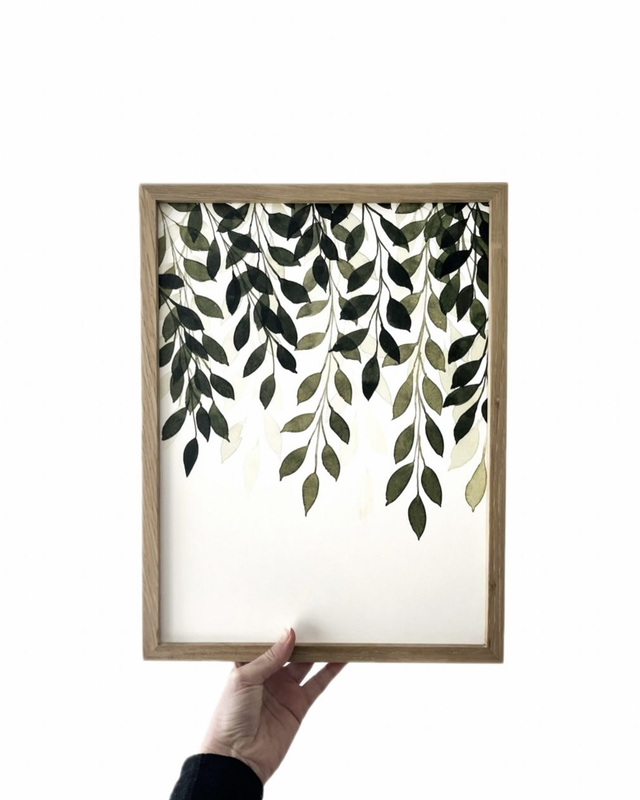 Affiche aquarelle 30x40 cm FEUILLAGE TOMBANT