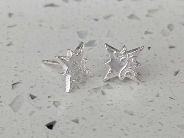 Large Compass Star Earrings 