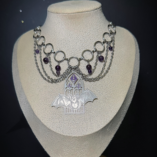 Collier NOCTURNE pierres d’améthyste 