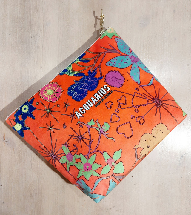 Orchidée. Pochette en velours