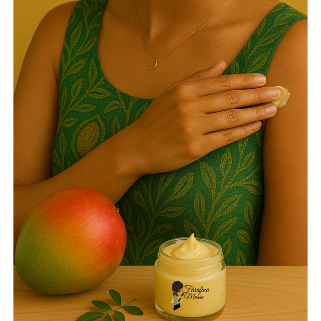 Beurre de Mangue 100% Naturel – Soin Nourrissant Peau et Cheveux | Hydratation Profonde | 