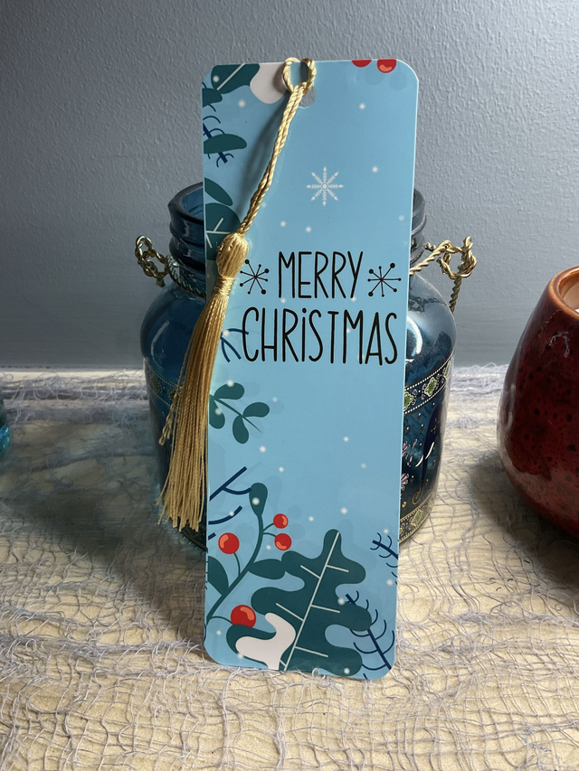 Handmade laminated  Christmas bookmarks. Beautiful gift for book lovers.  