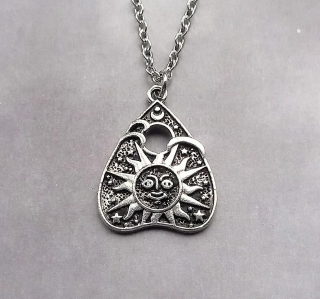 Sun Face Planchette Necklace 