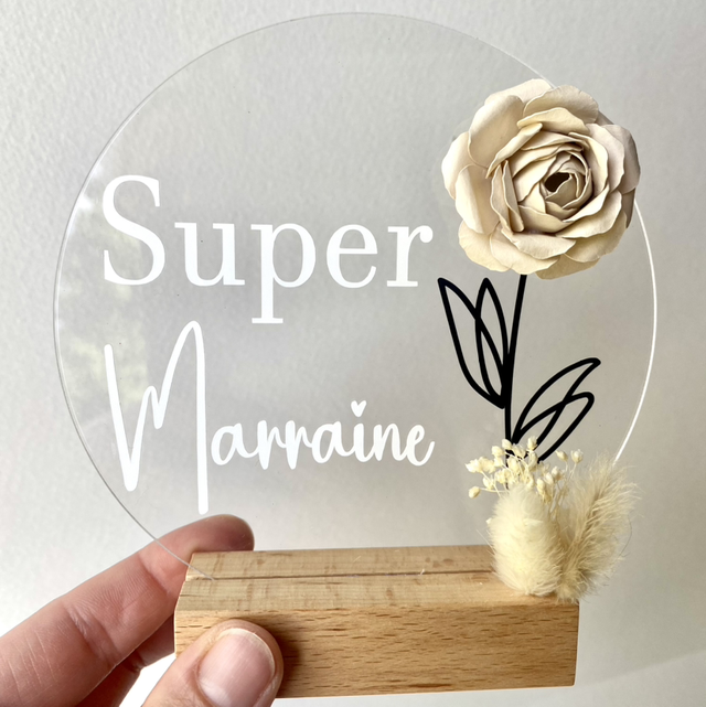 Le plexi fleuri Super Marraine 