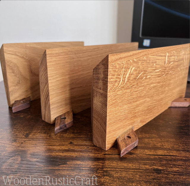 Boat Inspired Oak Wall Shelves — Set of 3