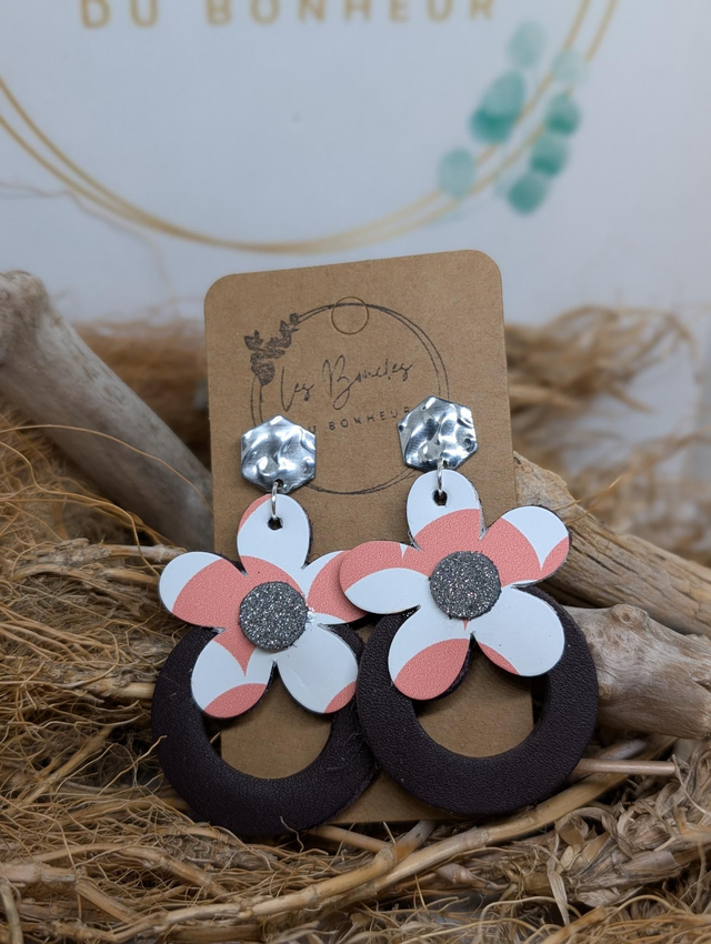 Boucles d&#039;oreilles Baby Marguerite saumon bm205