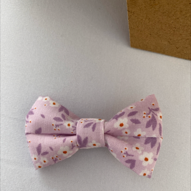 Purple floral mini bow 