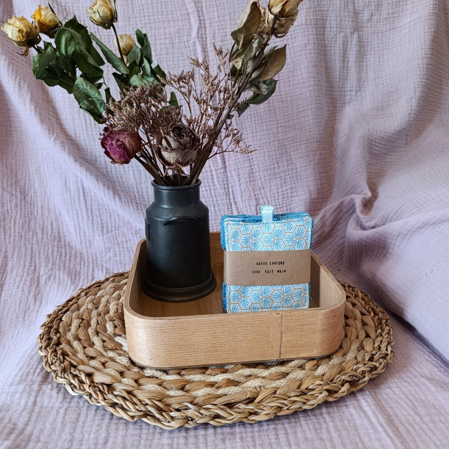 5 Cotons Lavables Riads Bleu Maya