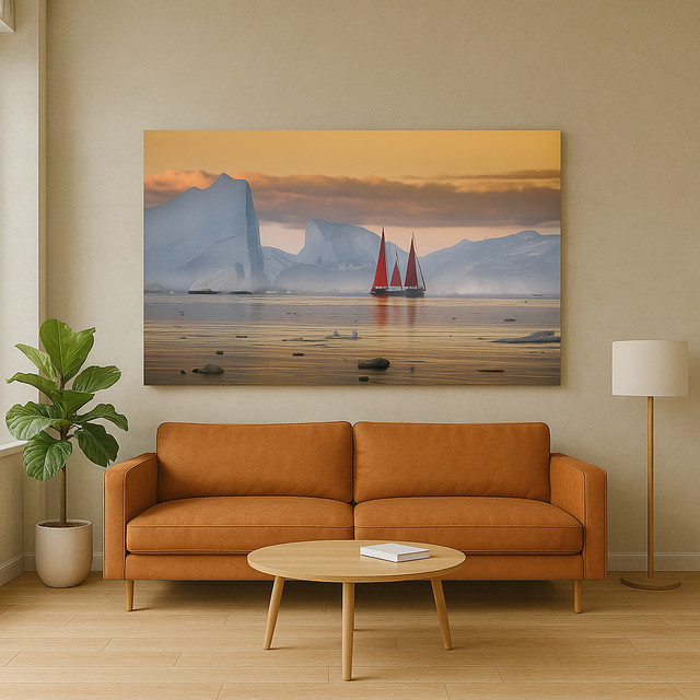 Vele rosse Stampa Fine-Art su carta cotone Hahnemūhle Photo Rag Ultra Smooth 305 gr montata su pannello piuma spessore 15 mm