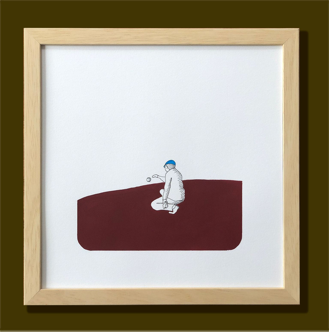 dessin encadré "pétanque" 