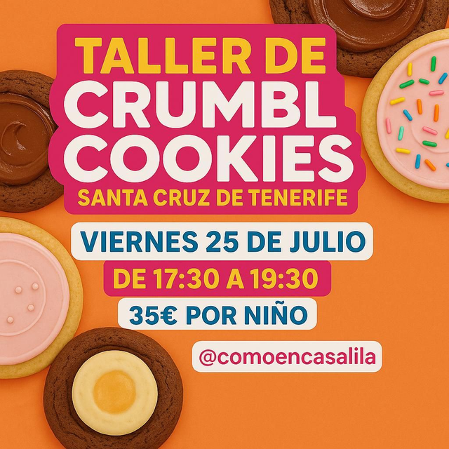 Taller Crumbl Cookies Niños 25 julio