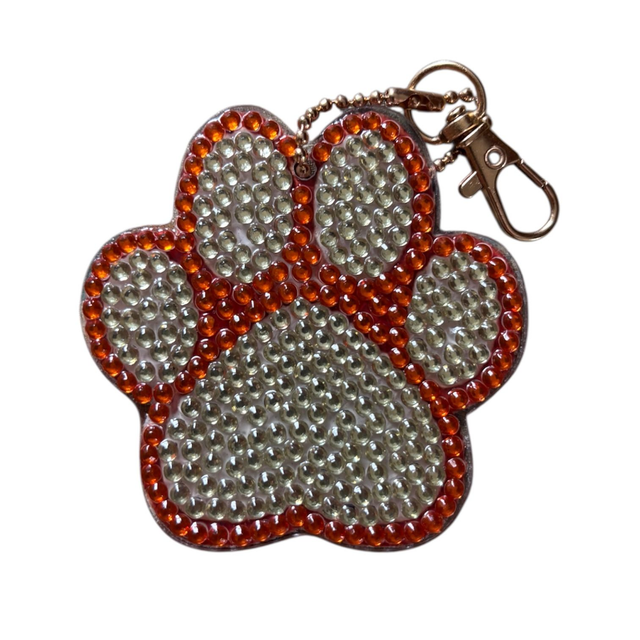 Orange/Yellow Paw Print Keyring