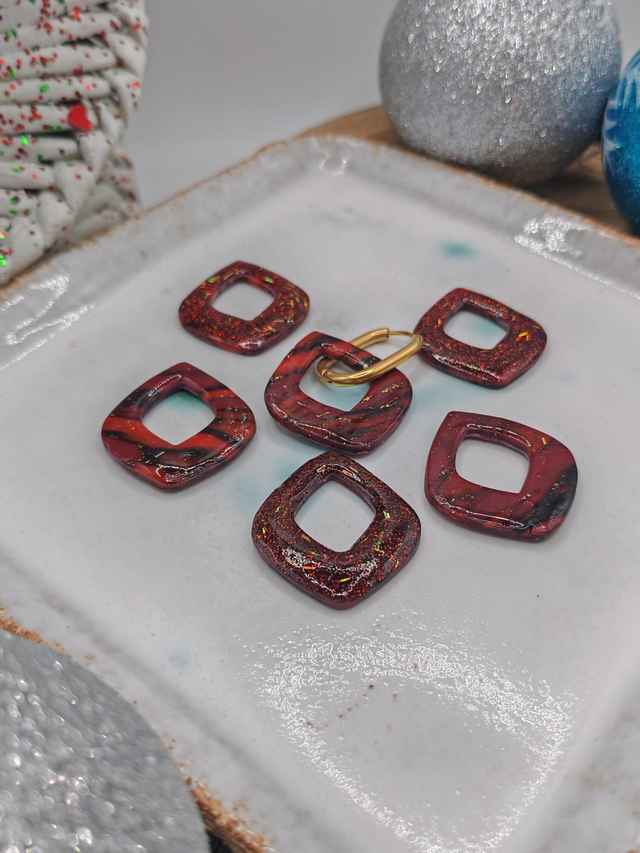 Choupettes Maria réversibles marbrées Rouge Noir 