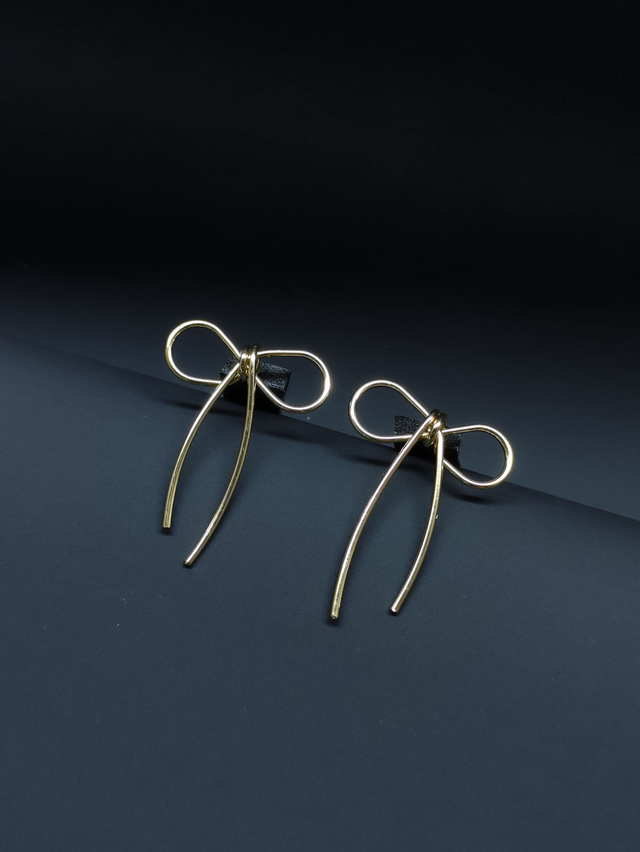 Schleifen Ohrringe 14 Karat vergoldet