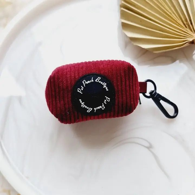 Pet Pooch Boutique Poop Bag Holder - Burgundy Red 