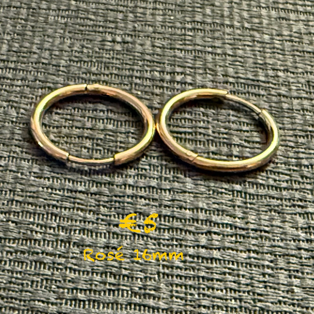 Oorbellen rosé 16mm