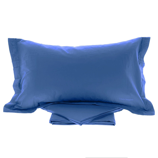 Lenzuola Matrimoniali "Laura Biagiotti" Cotone Percalle CELESTE