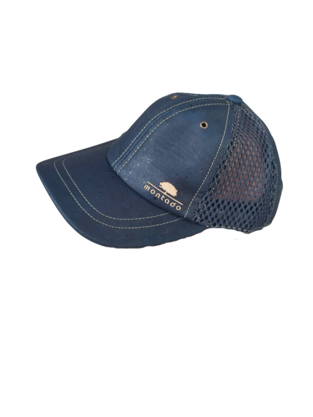 Casquette en liège bleu foncé filet montado