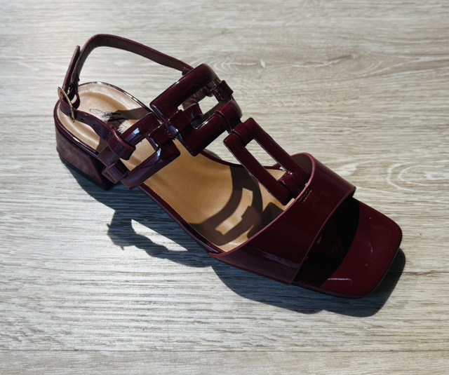 Talon carré bordeaux 