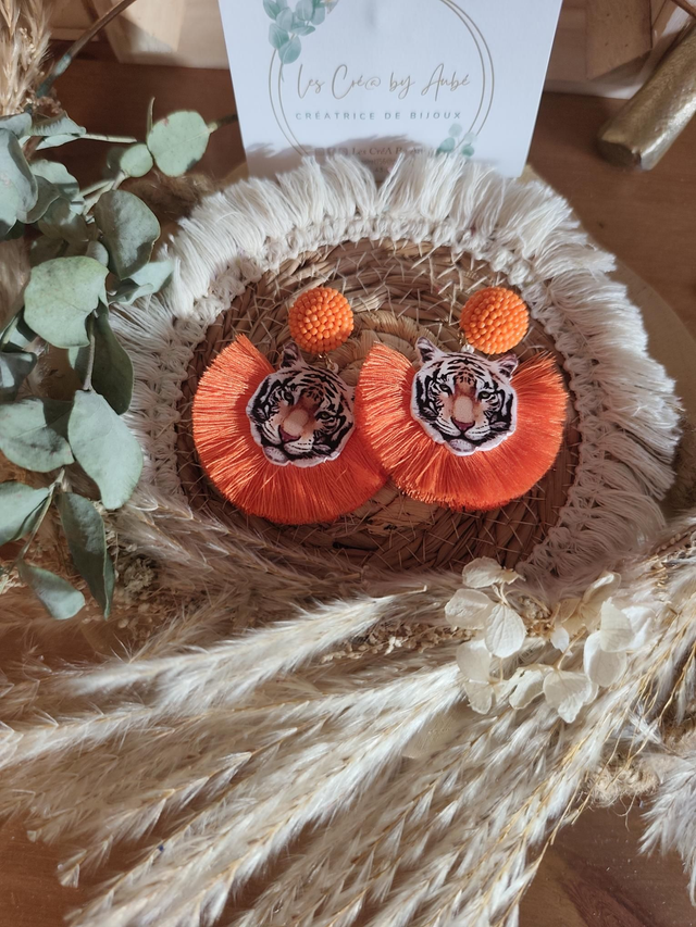 BO BOHEME TIGRE/ POMPONS ORANGE 0000197