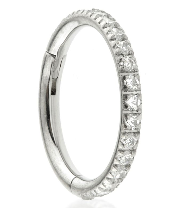 Titanium Cartilage Hoop with Crystals