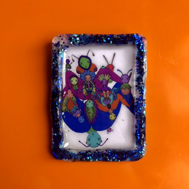 Queer handmade resin frame 