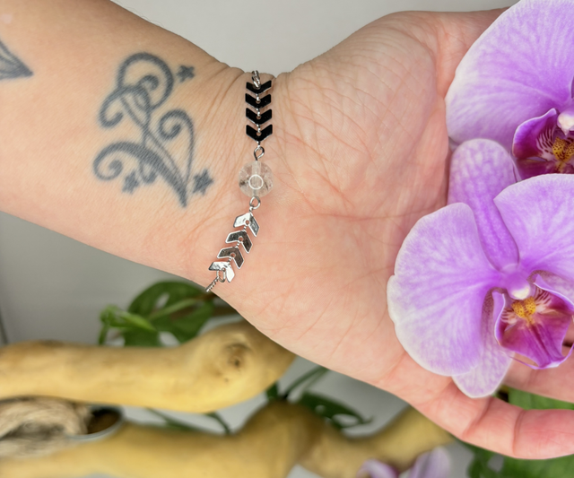 Bracelet chevron quartz Lodolite